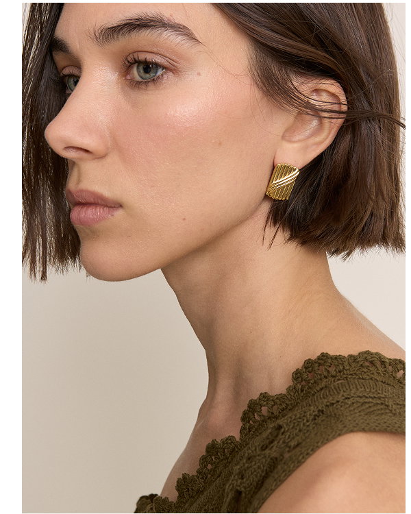 Gold Plated Rectangular Studs