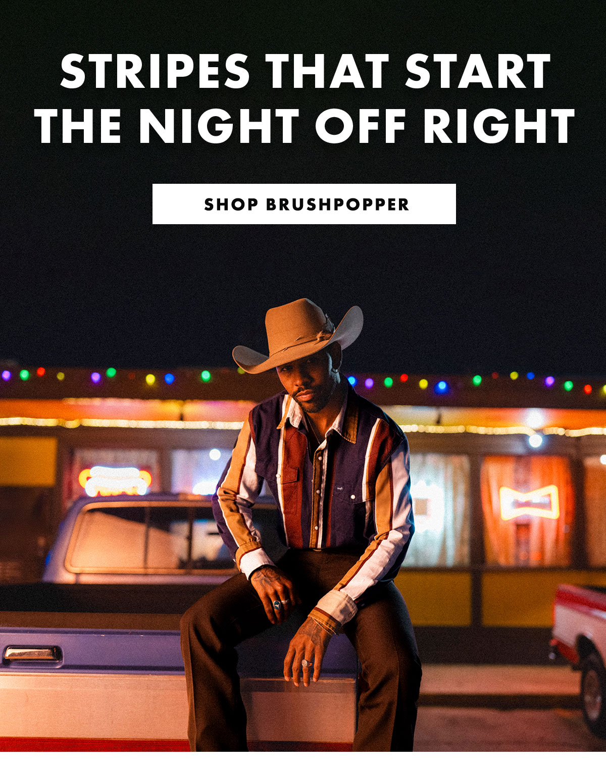 Stripes that start the night off right Shop Brushpopper