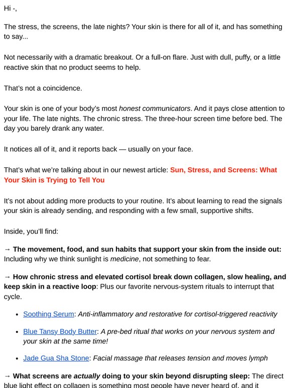 Sun, stress, screens, and how it’s all affecting your face. The holistic guide to reading your skin.