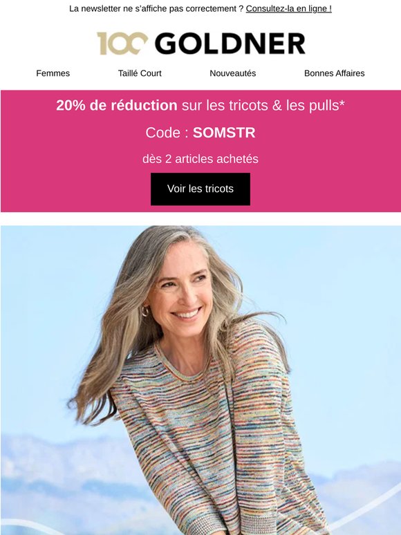 20% de réduction sur vos tricots préférés