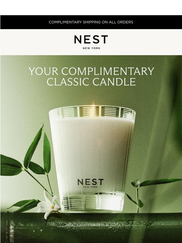 Complimentary classic candle
