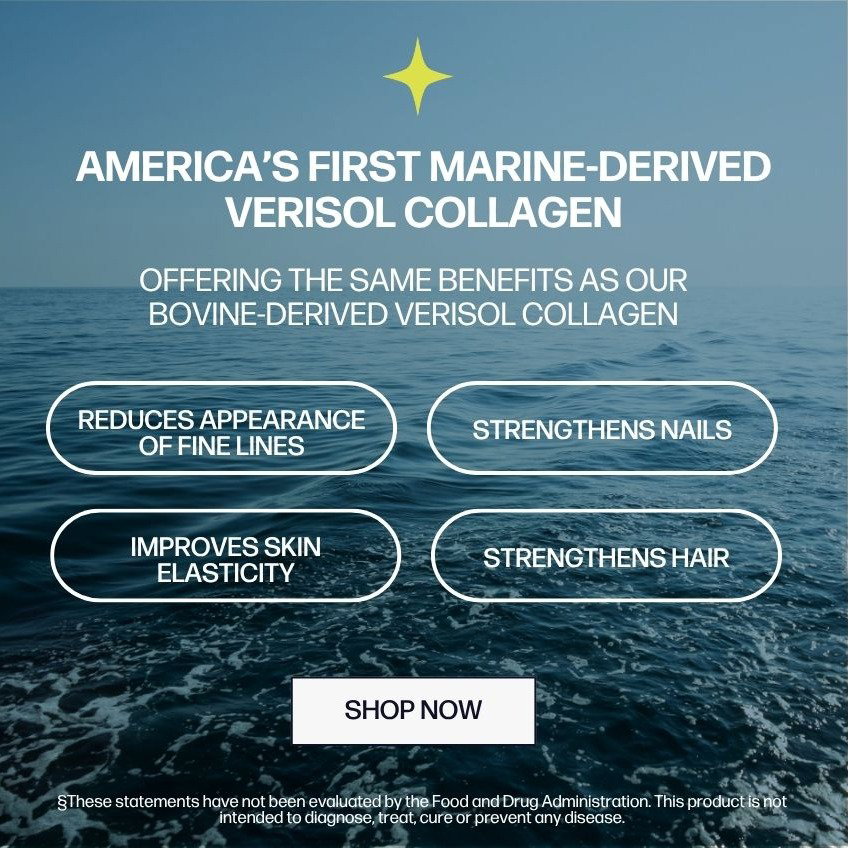 America's first marine derived VERISOL collagen offers the same benefits as our bovine collagen. Shop Skin Boost Plus Marine