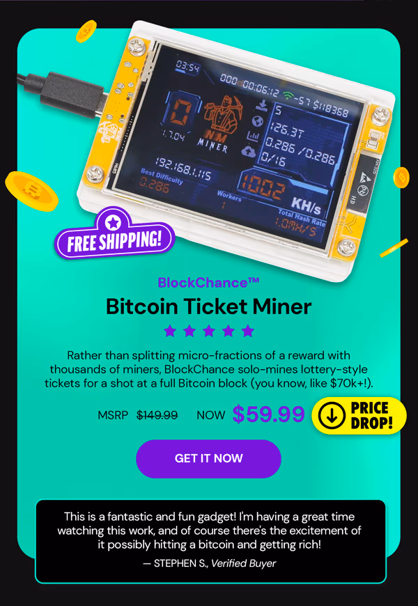 BlockChance™ Bitcoin Ticket Miner