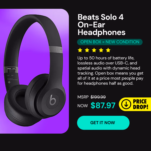 Beats Solo 4 On-Ear Headphones (Open Box)