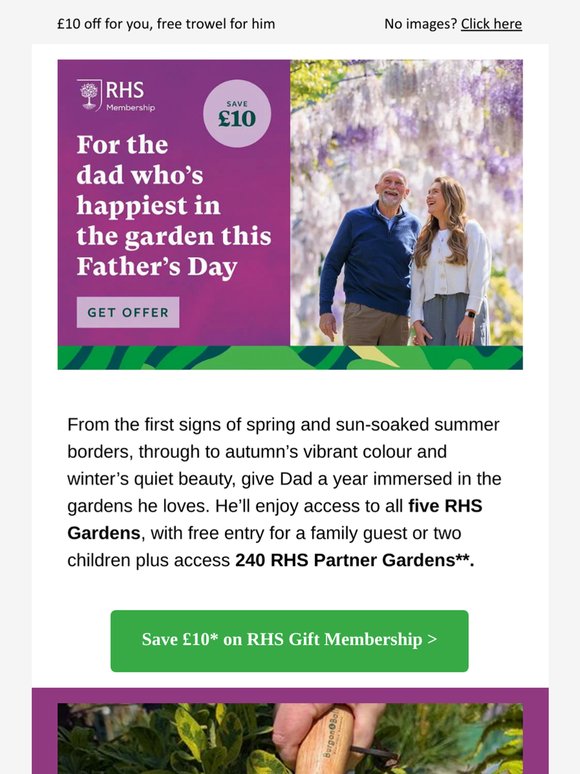 The gift of 245 RHS Gardens this Father's Day🌳+ £10 off