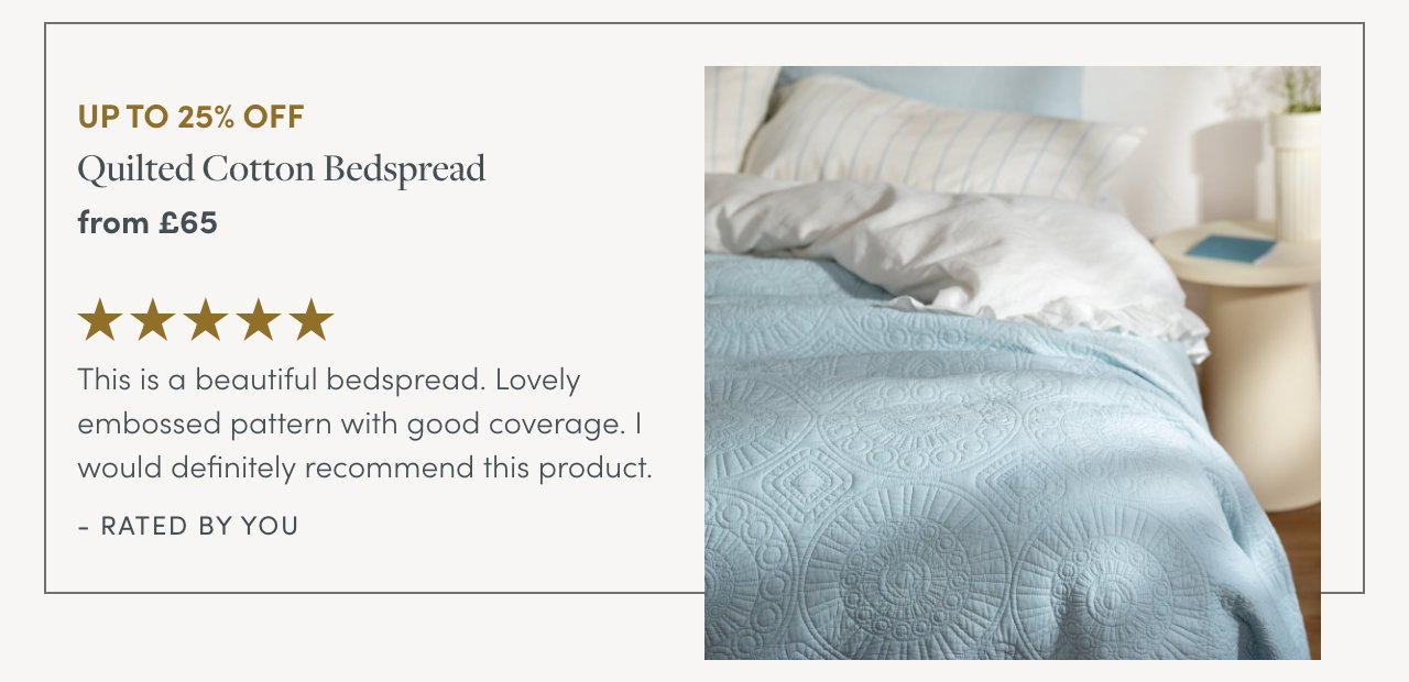 Light Stone Quilted Cotton Bedspread