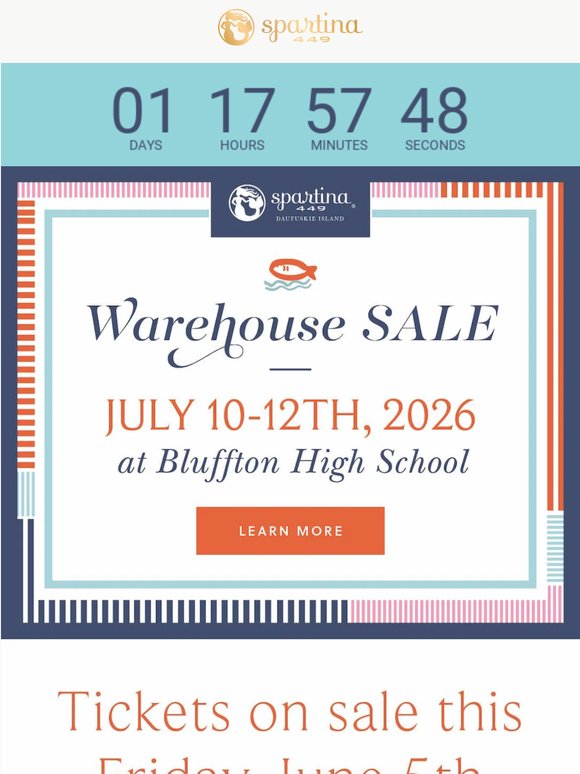 Warehouse Sale Tickets Go On Sale in 48 Hours!
