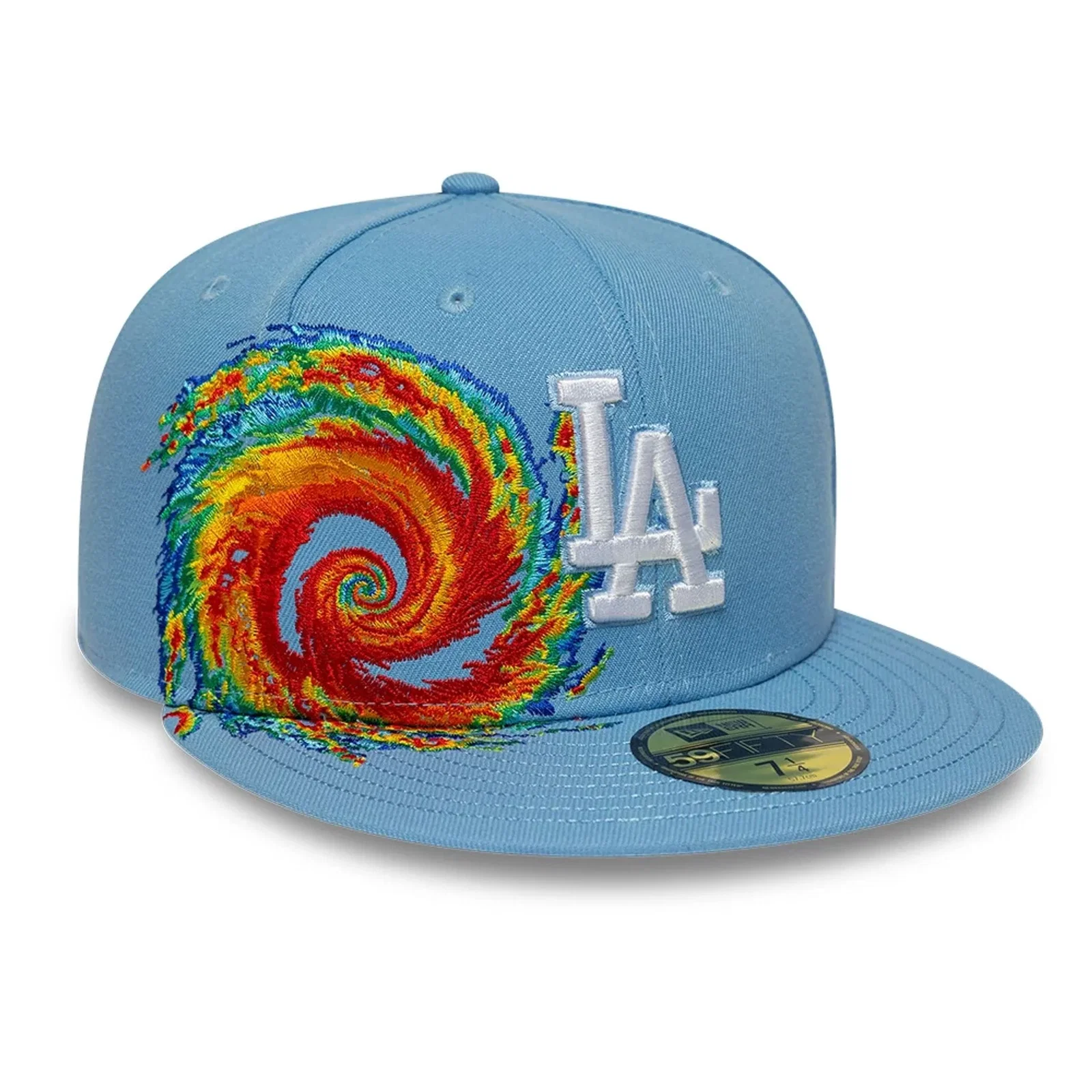 Image of LA Dodgers MLB Storm Pattern Pastel Blue 59FIFTY Fitted Cap