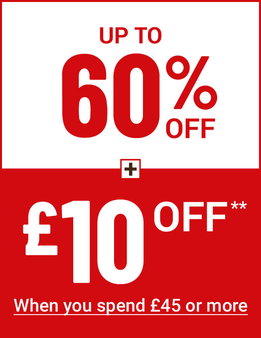 £10 off when you spend £45 or more**
