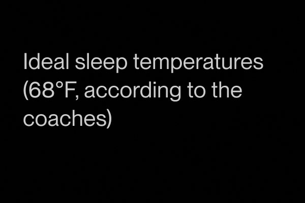 Ideal sleep temperatures