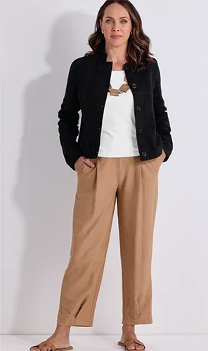 Soft Tapered Leg Trousers