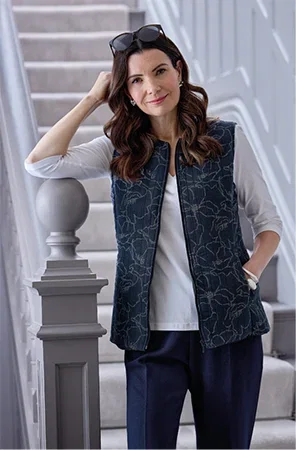 Soft Cotton-blend Floral Gilet