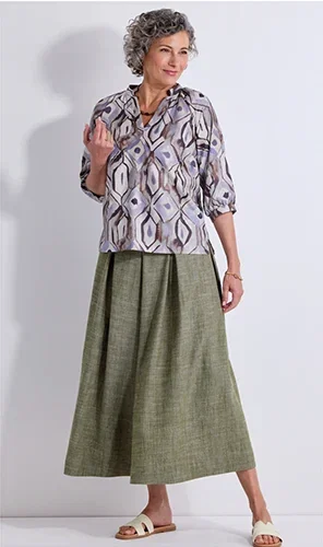 Linen-enriched Skirt