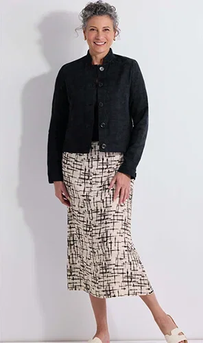 Smart Linen-Blend Skirt