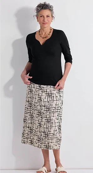 Smart Linen-Blend Skirt