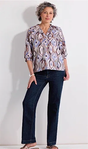 Wide Leg Cotton-stretch Jeans