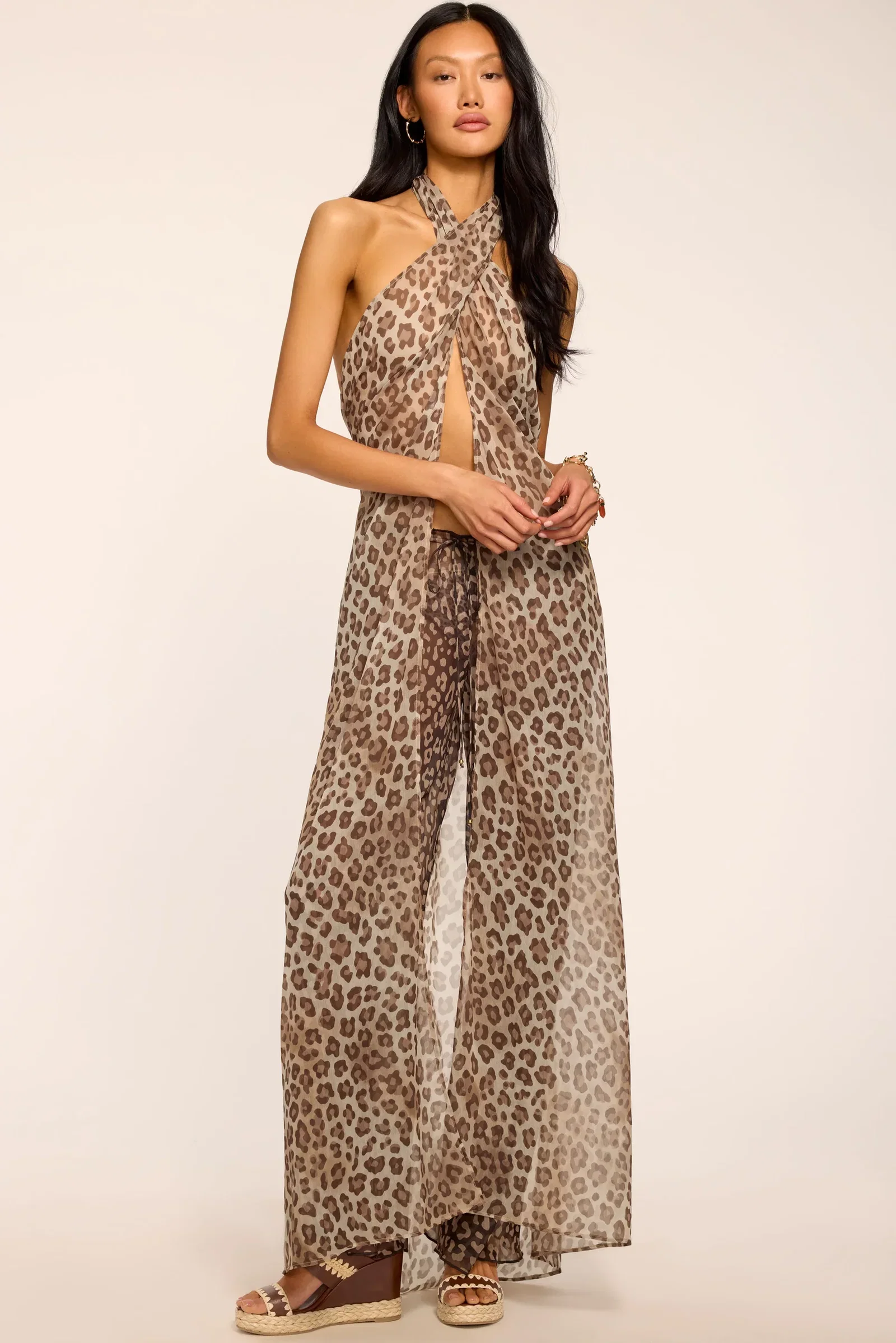 Image of  Convertible Printed Coverup Aari - Light Leopard