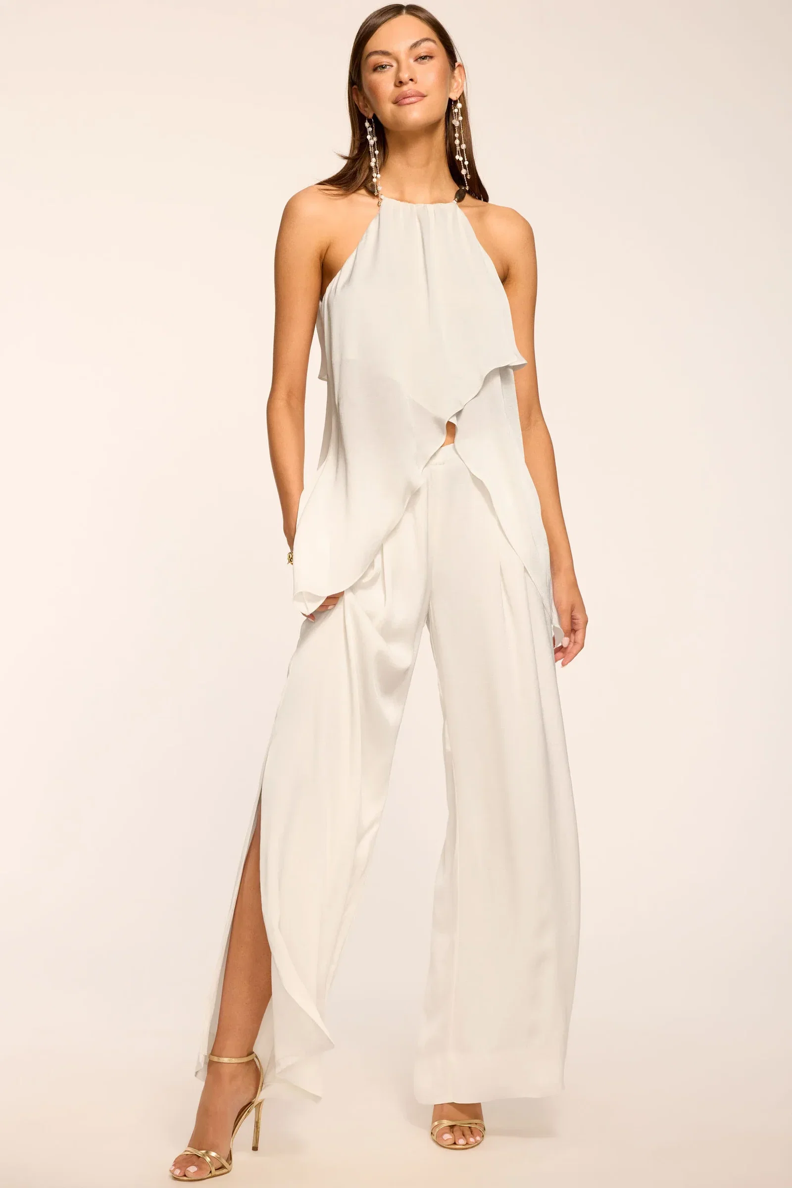Image of  Jolie Crepe Wide Leg Pant - Ivory
