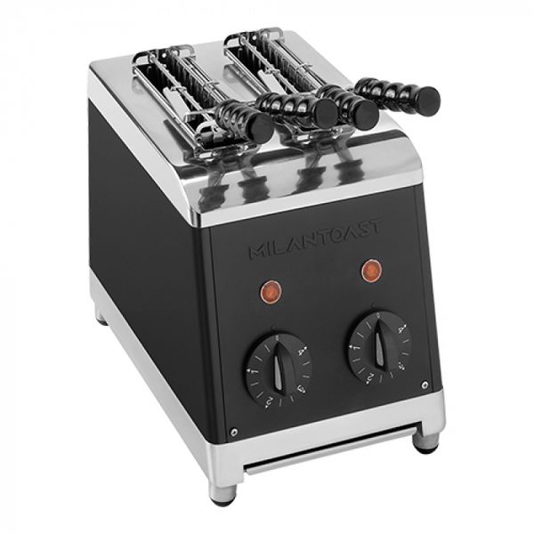 MilanToast Tosti-apparaat 2 Sleuven Zwart | Horeca Broodrooster
