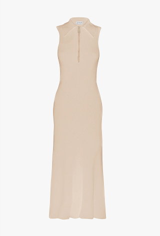 Mira Midi Dress In Sandstone