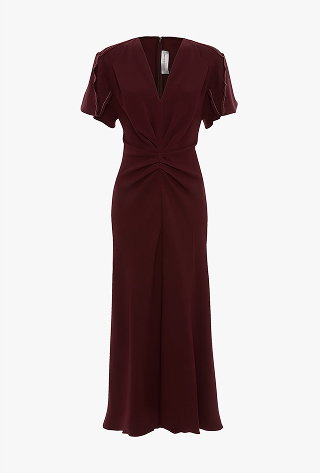 Eve Midi Dress In Cinnabar Red
