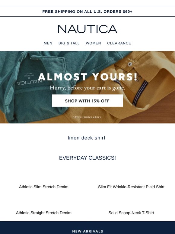 ACT FAST! 15% off ends soon linen deck shirt!