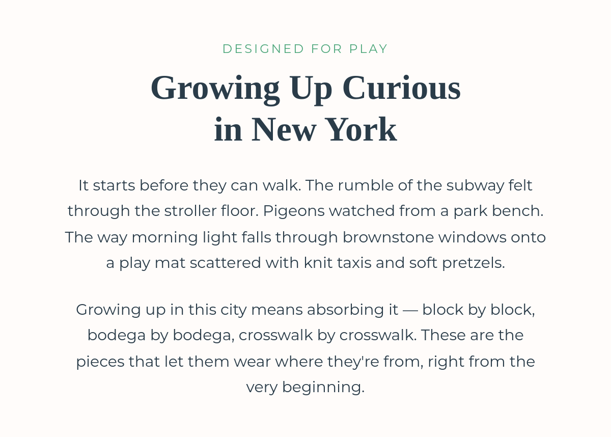 Designed for Play — the story behind growing up curious in New York