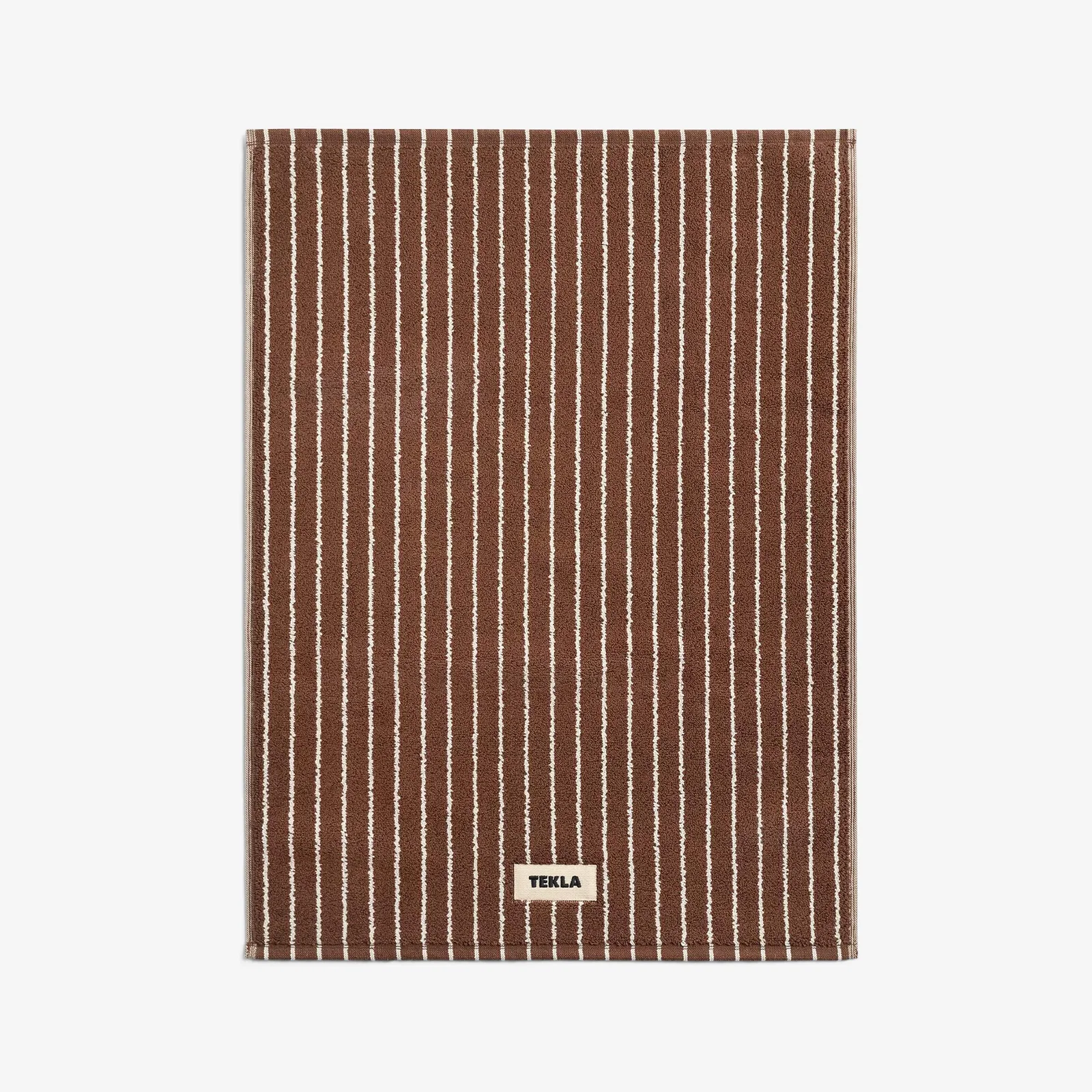 Image of Terry Bath Mat Rust Stripes