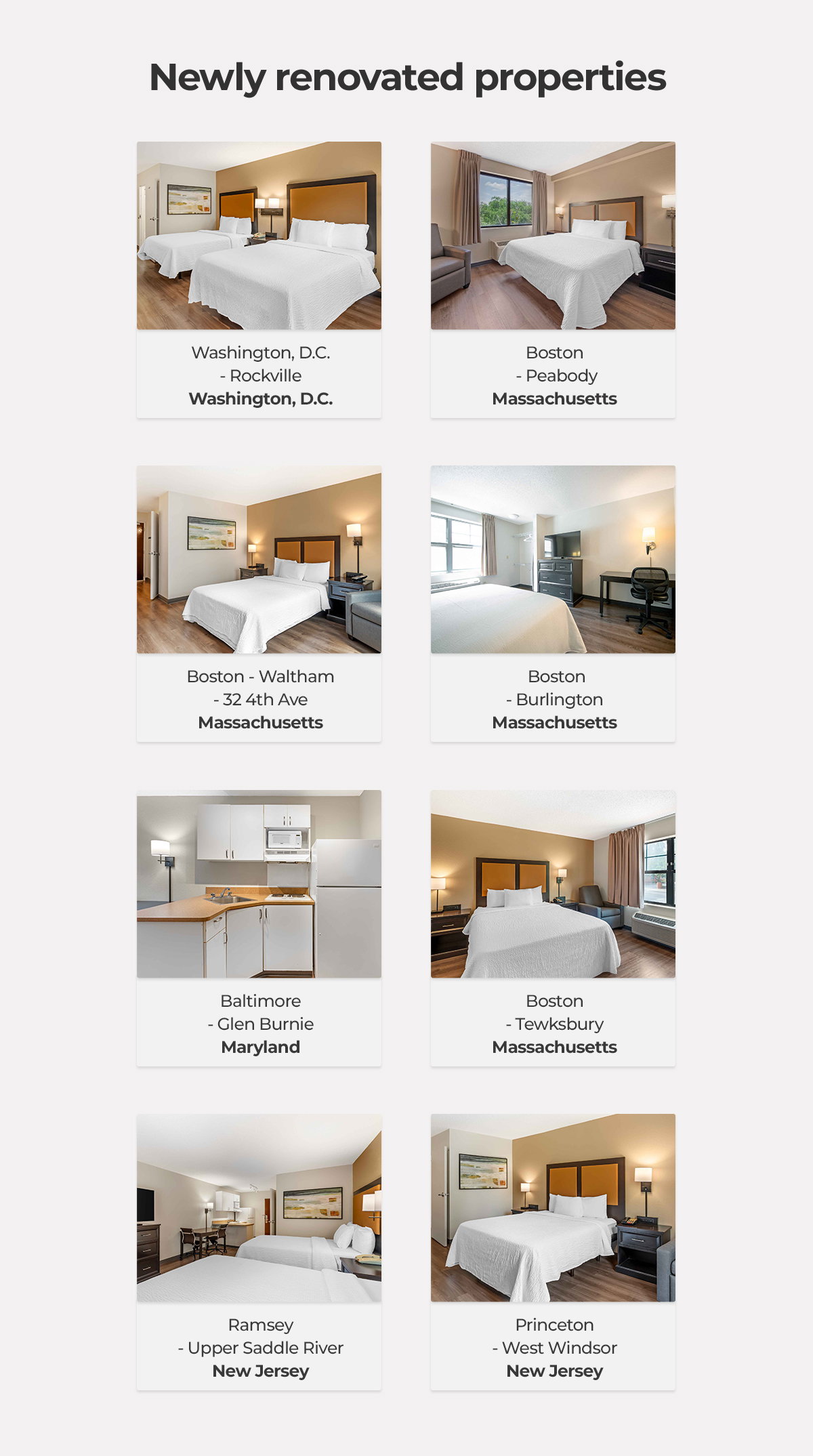 Newly Renovated Properties