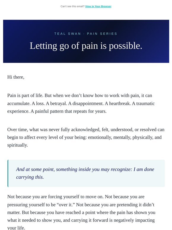 Letting go of pain is possible