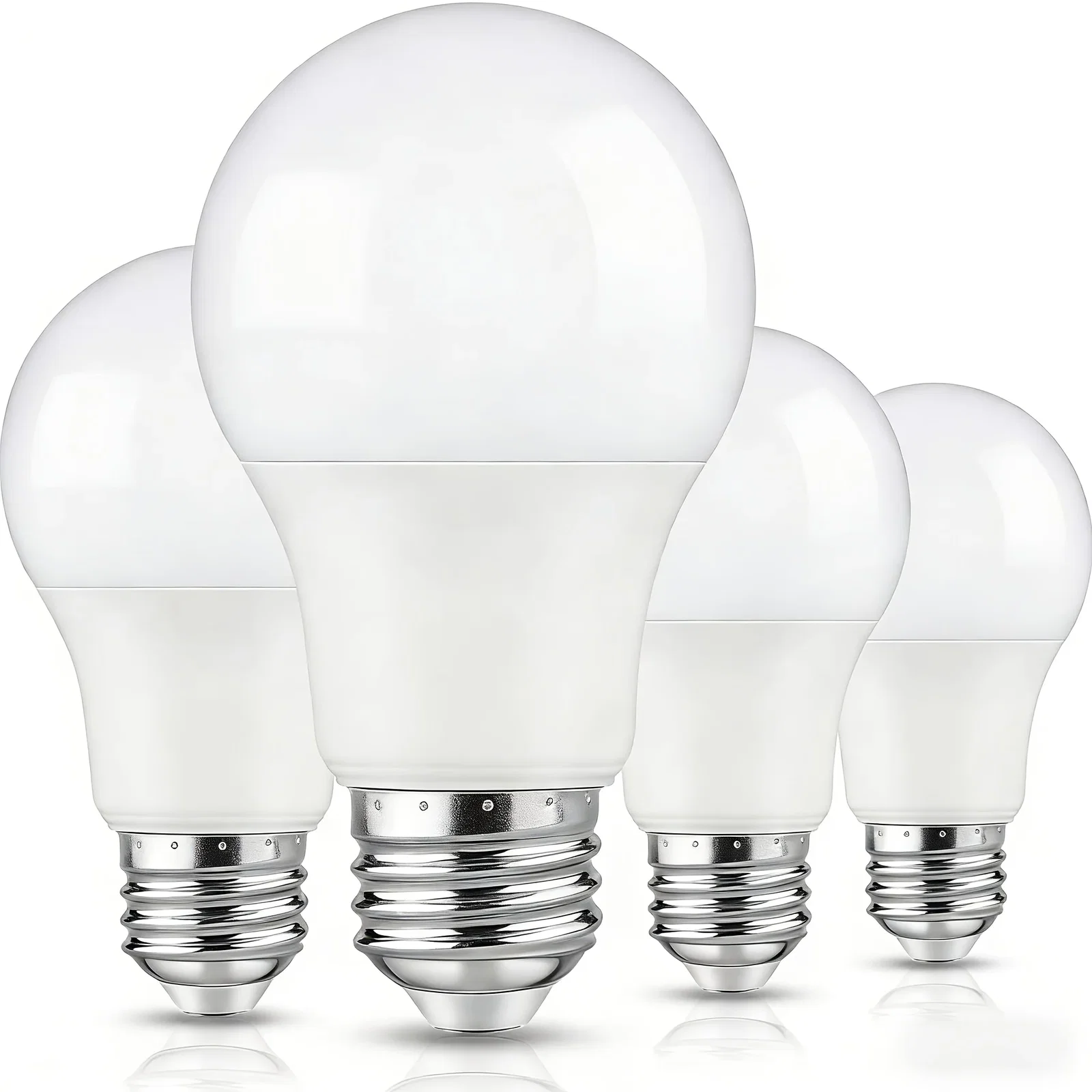 Image of 4-Pack A19 LED Light Bulbs, 60W Equivalent, Soft White or Cool Daylight, E26 Base, Non-Dimmable