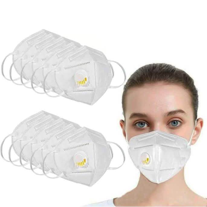 Image of KN95 White Disposable Face Masks with Flow Exhalation Valve