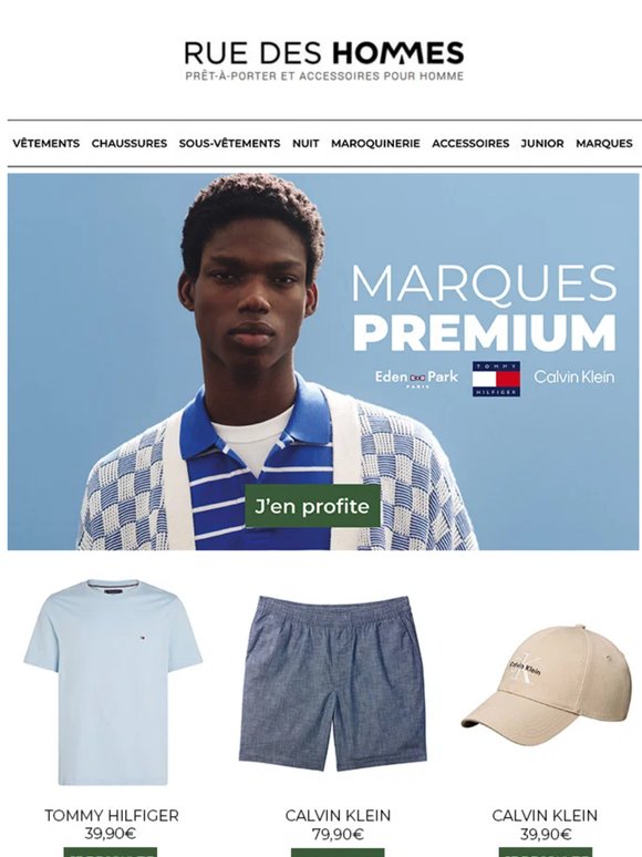 👕 Calvin Klein, Tommy Hilfiger, Eden Park : vos essentiels premium