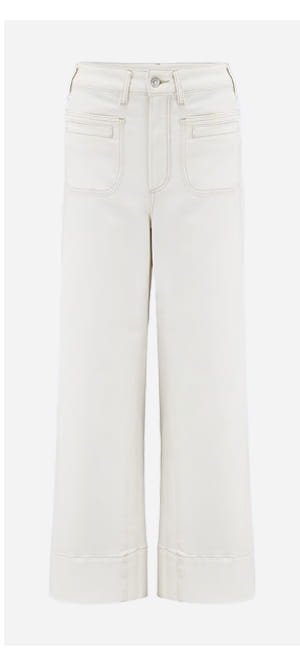 Anessa Wide Jean With Welt Pockets In Toasted Ecru