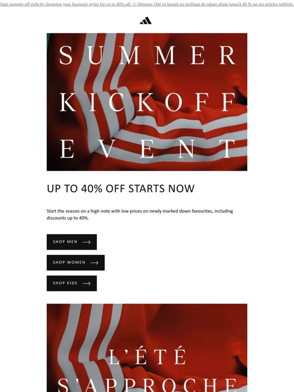 Score big on the best gear, now up to 40% off. /// Bon prix sur le meilleur, jusqu'à 40 % de rabais.