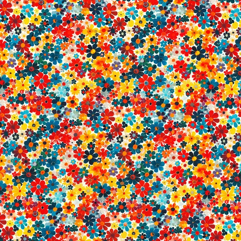 Image of Daisy Rose and Hubble Cotton Poplin Fabric Red 112cm