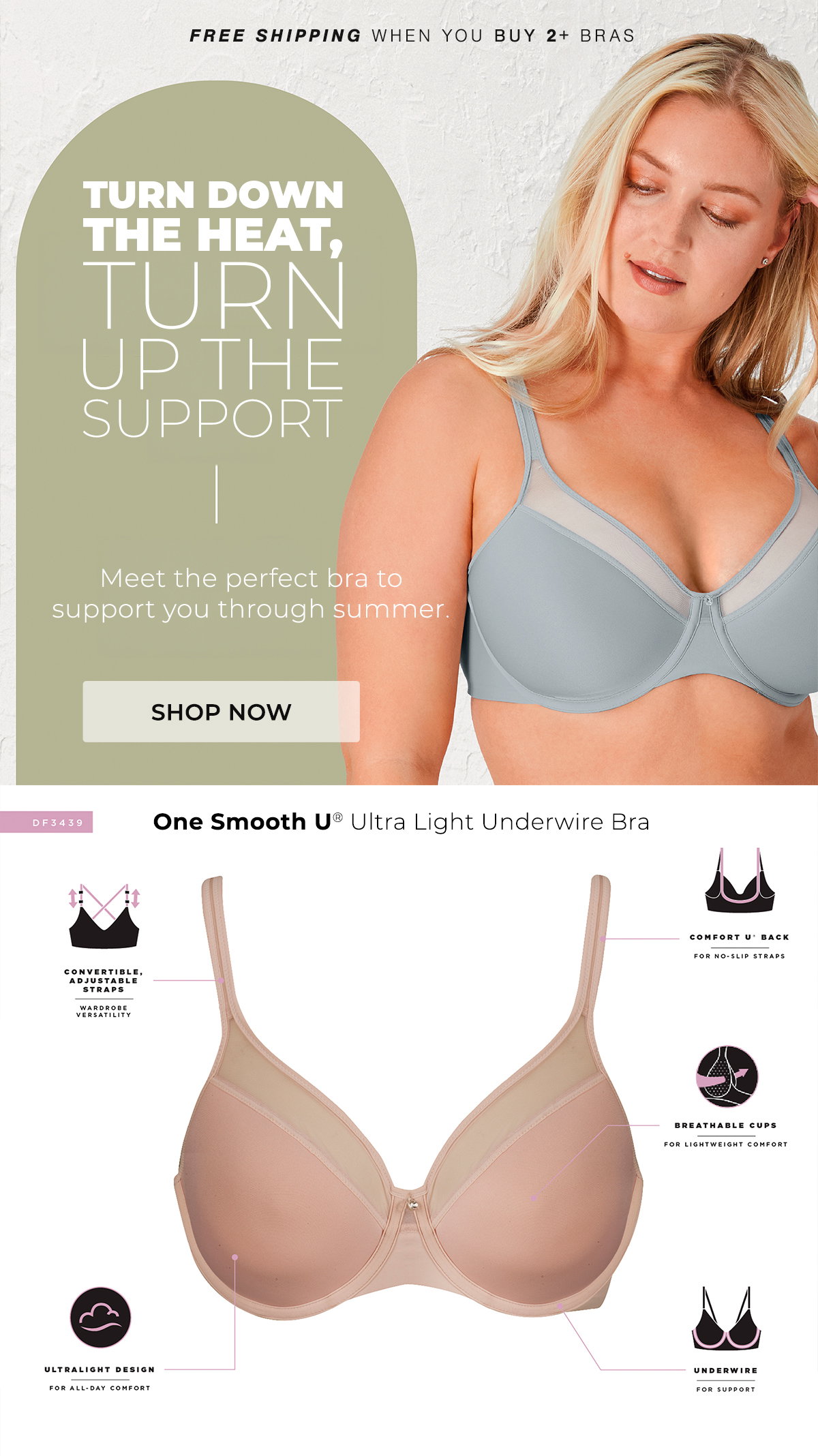 Bali One Smooth U Ultra Light Underwire Bra
