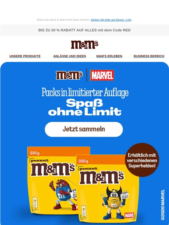 M&M'S x Marvel Packs in limitierter Auflage sind da!