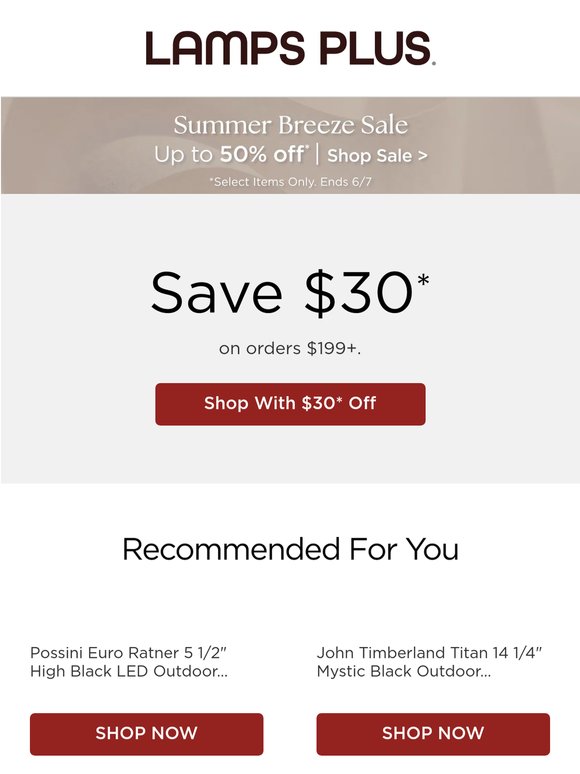 Your Picks Are Still Here. Plus $30* Off