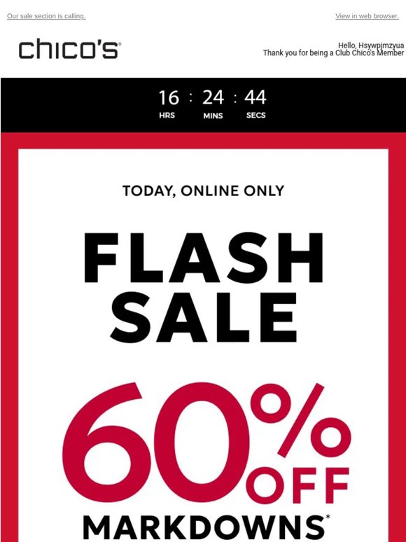 TODAY ONLY! 60% OFF MARKDOWNS + FREE SHIPPING