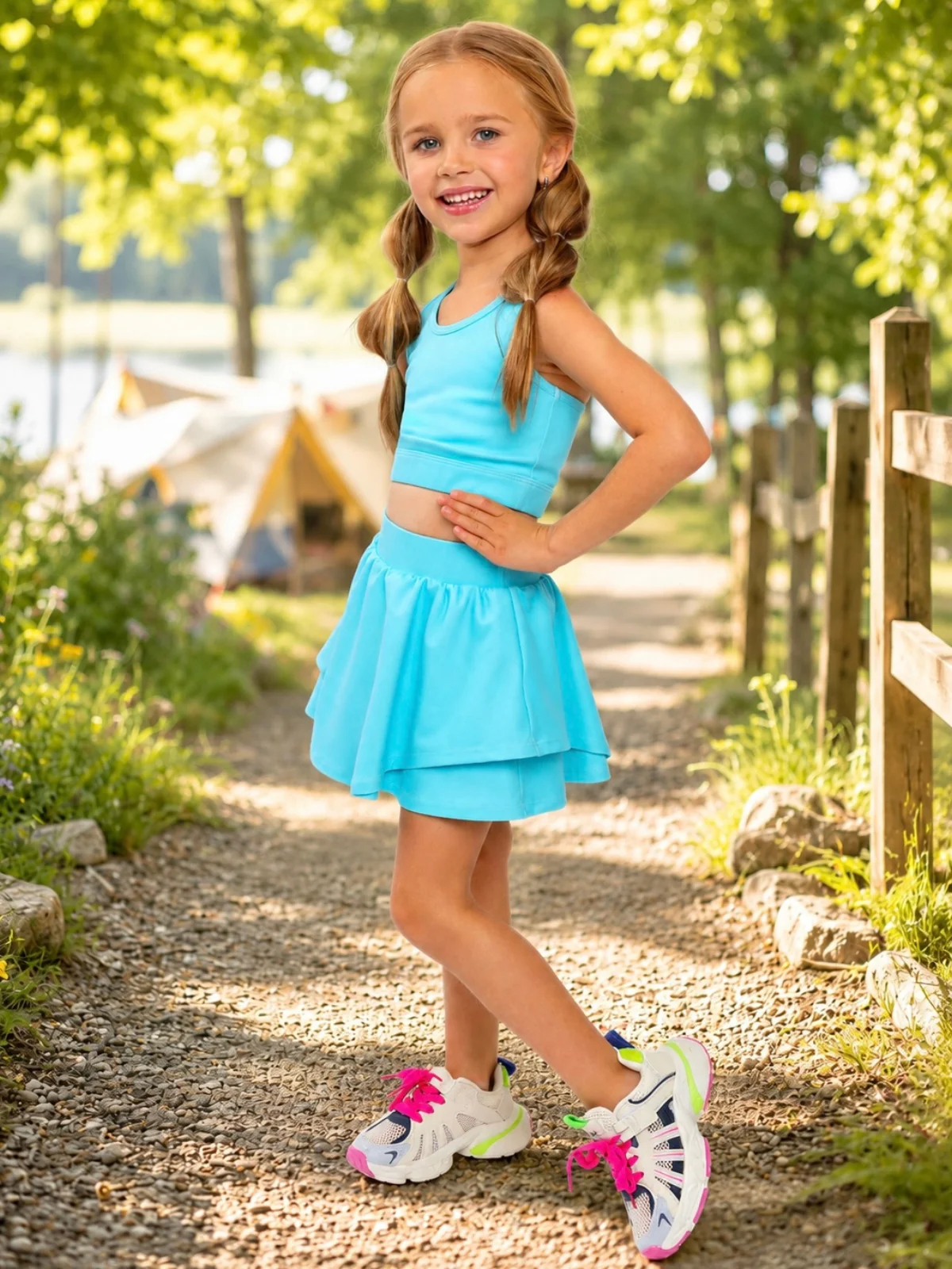 Image of Turquoise Breeze Athletic Skort Set