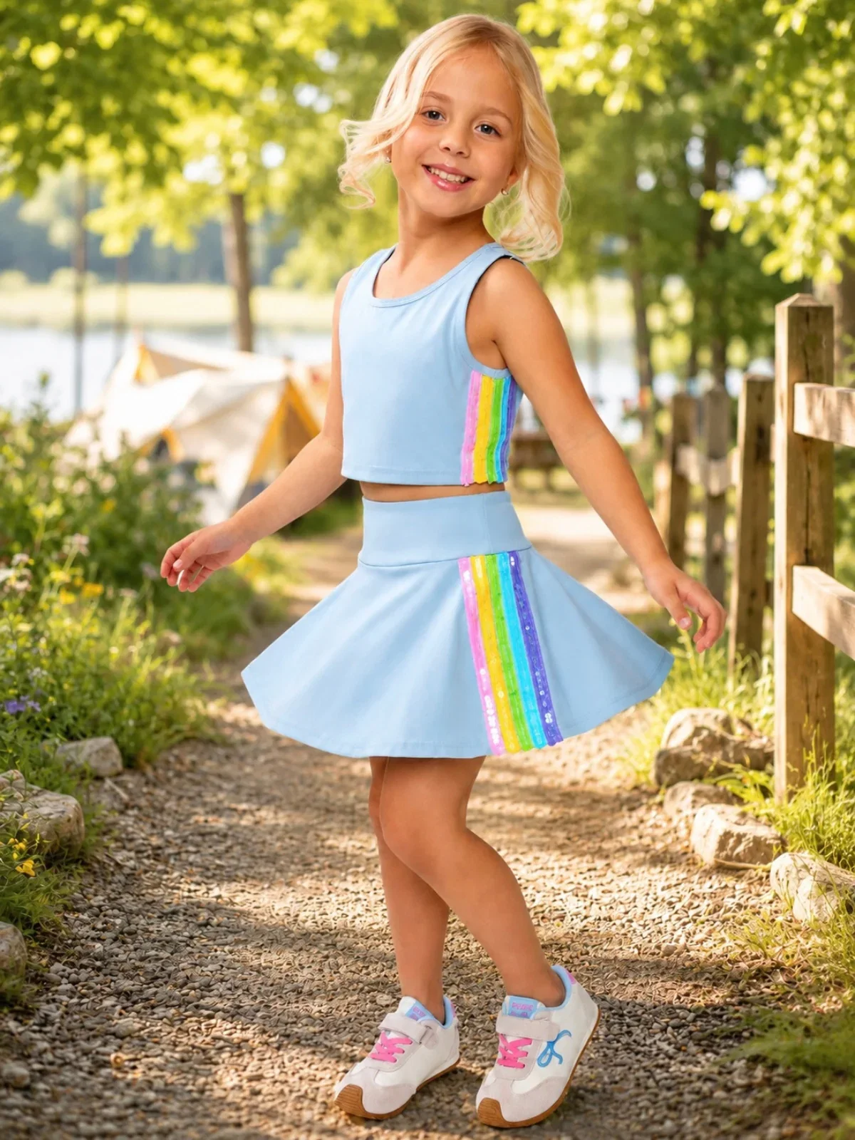 Image of Rainbow Rush Athletic Skort Set