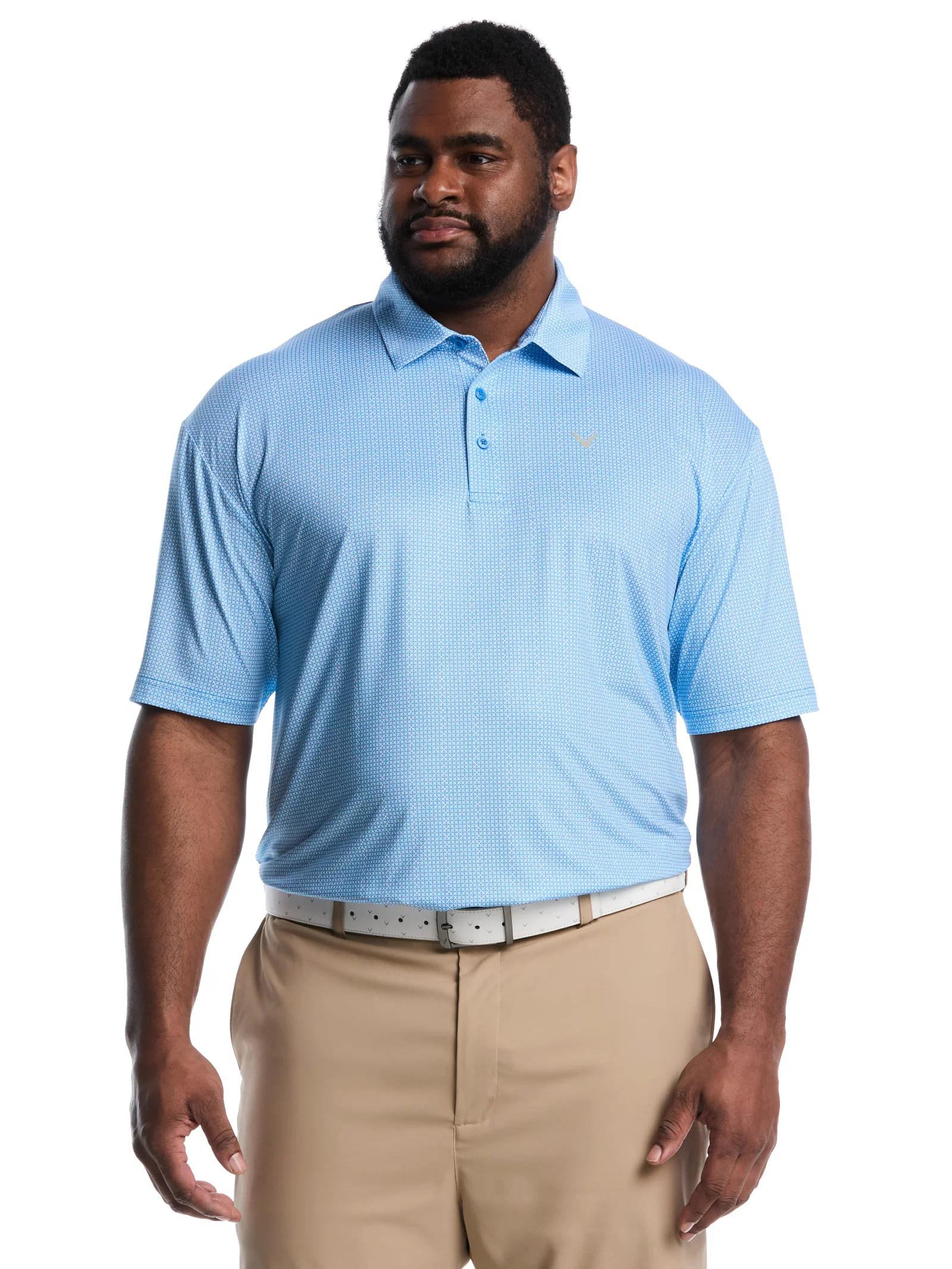 Image of Big & Tall All Over Chev Foulard Printed Polo