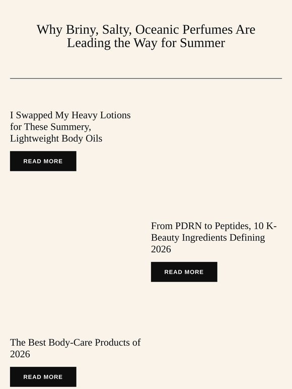 Why briny, salty, oceanic perfumes are leading the way for summer