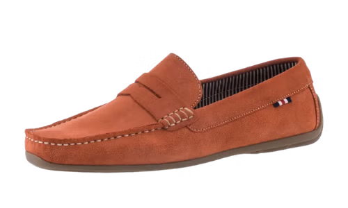 Mocassins Homme en cuir orange