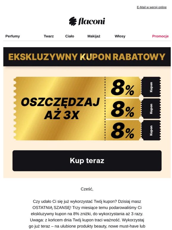 Pamiętasz o potrójnej zniżce na -8%❓