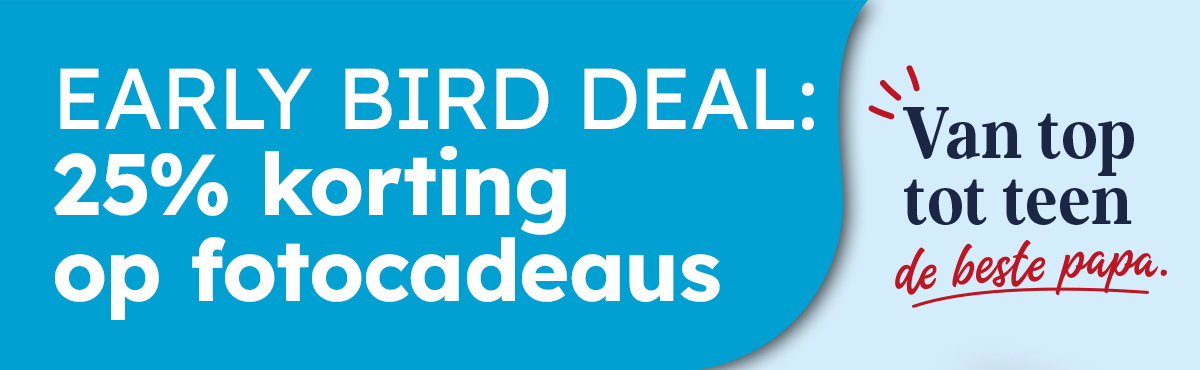 25% early bird korting op fotocadeaus
