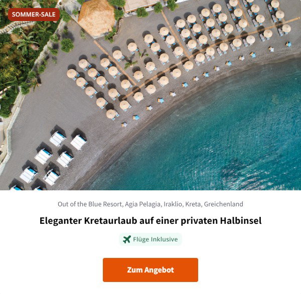 Eleganter Kretaurlaub auf einer privaten Halbinsel