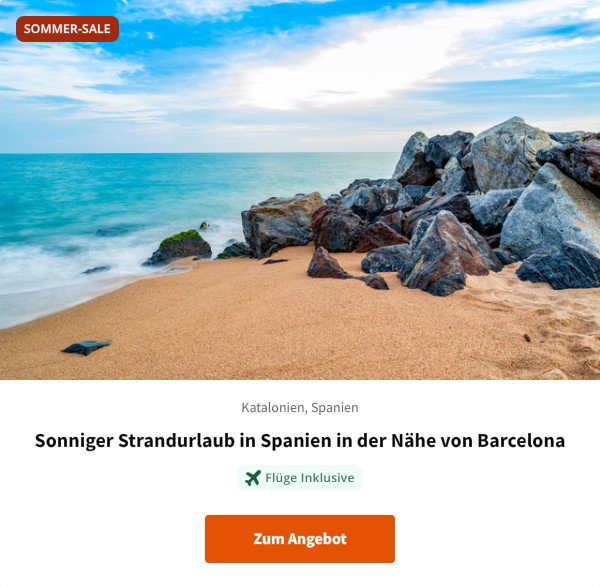 Sonniger Strandurlaub in Spanien in der Nähe von Barcelona