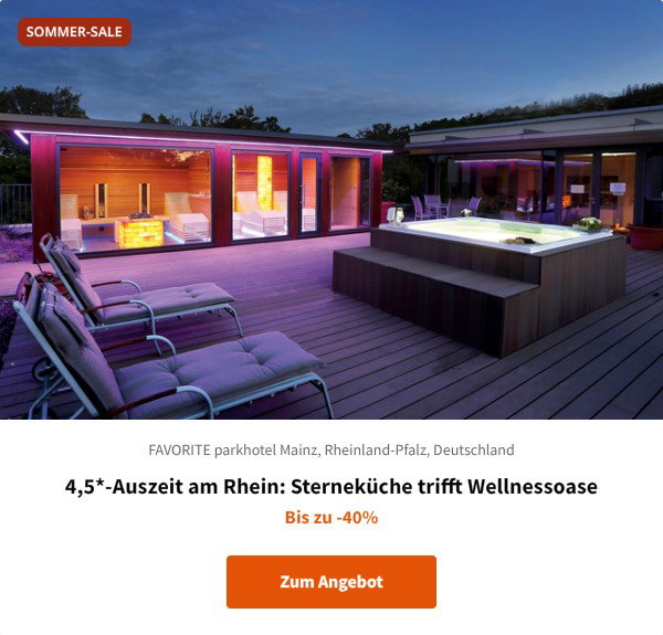 4,5*-Auszeit am Rhein: Sterneküche trifft Wellnessoase